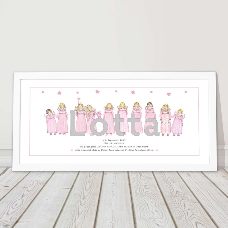 Guardian angel name picture baptism girl baby gift birth image 1