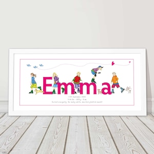 Kinderbild personalisiert Bild mit Name weiss