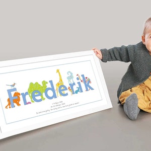 Babygeschenk personalisiertes Namensbild inklusive Rahmen Bild 2