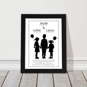 Picture with names siblings children's room picture personalized name picture schwarz