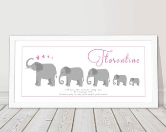 Taufgeschenk Mädchen Namensbild personalisiert Babygeschenk Geburt