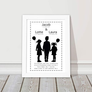 Picture with names siblings children's room picture personalized name picture weiß