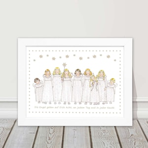 Guardian angel picture baby gift personalized baptism gift weiss