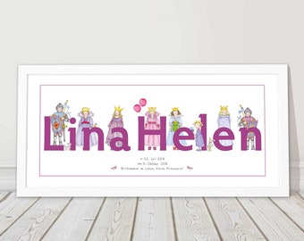 Bild mit Name personalisiert Taufgeschenk Geburtsgeschenk Kinderzimmerbild