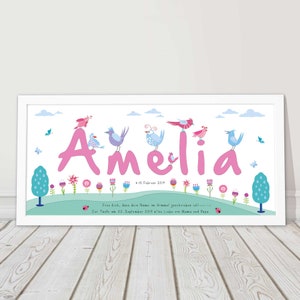 Children's picture name personalized baptism gift baby gift birth weiß
