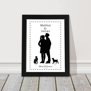 Personalized Picture for Couples Wedding Gift Anniversary Reminder schwarz