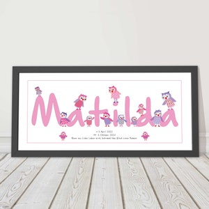 Baby Geschenk Geburt Mädchen Taufgeschenk Bild mit Kinder Name Bild 2