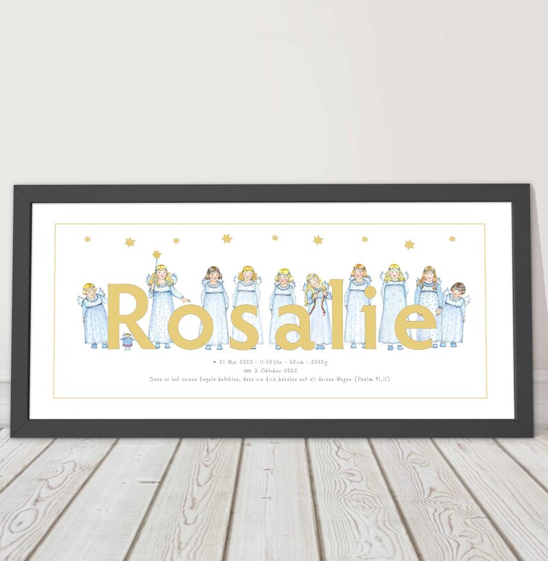 Children's picture framed personalized gift for birth baptism gift communion image 2