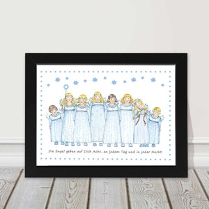 Guardian angel picture personalized with frame schwarz