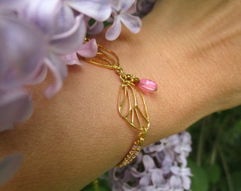 Butterfly bracelet 925 Silver gold plated