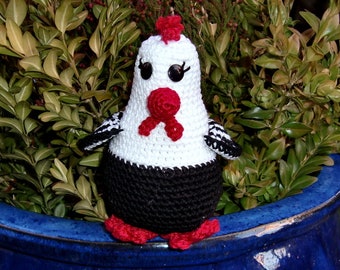 Hahn Huhn Kikiriki Baumwolle 13 cm Amigurumi