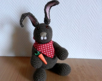 Bunny Rabbit Amigurumi crocheted brown 22 cm