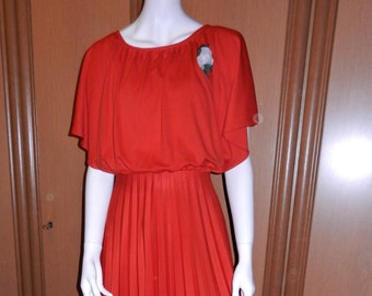 Vintage dress party dress long dress Gr. 42 red