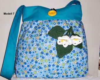 Bag shopper fabric bag with applications