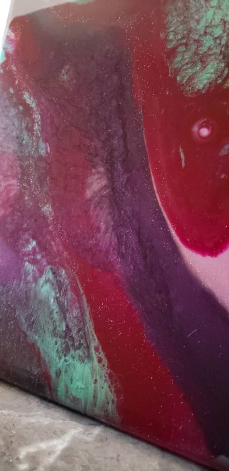 12\u00d712x34 resin painting on canvas. Untitled
