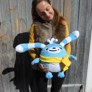 Bozzly Custom plush toy Blue rabbit Inspired by Abby Hatcher Handmade decorative plush toy Gift for child Ready to ship