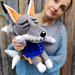 Peluche Dobie de Animal Crossing Dobie el lobo aldeano Animal Crossing Peluche hecho a mano Peluche decorativo Hecho a pedido