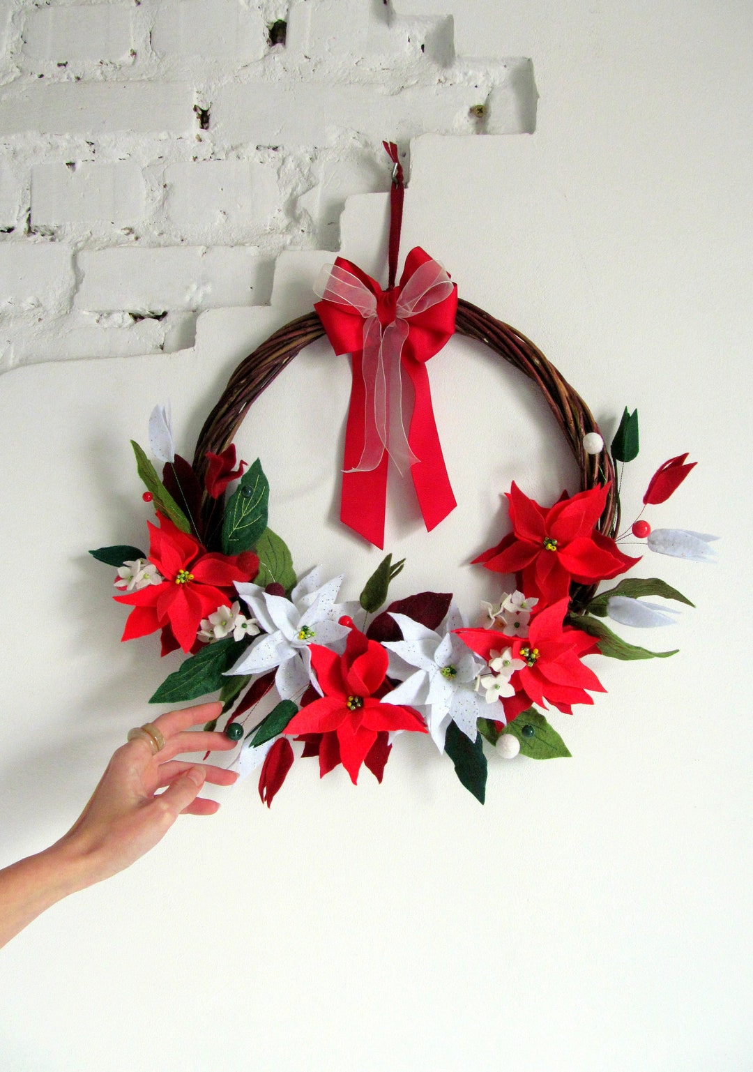 Wreath Felt Ornament - Handmade Christmas Decor 55
