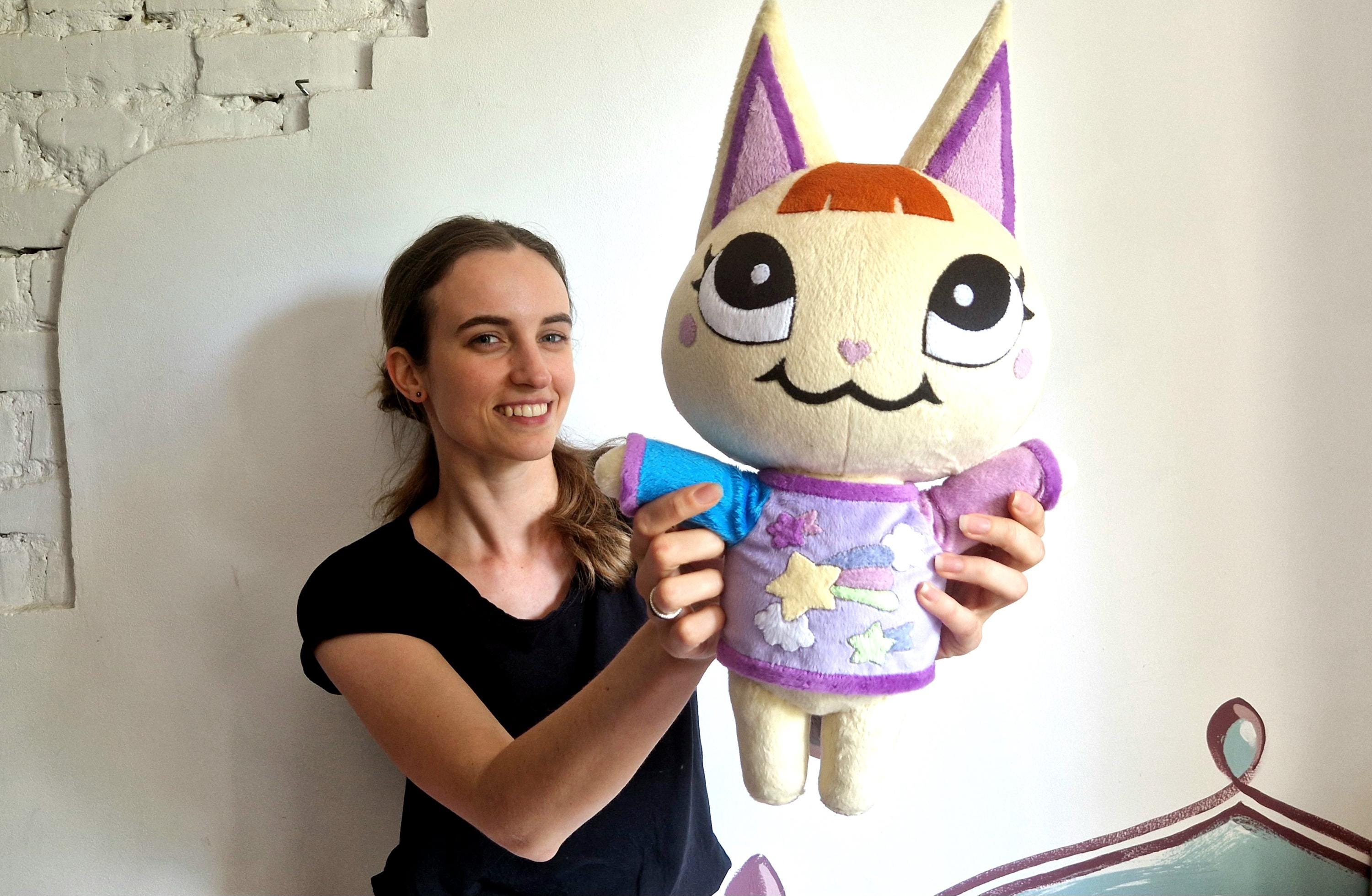 マリー Merry Thought 猫コスチューム ミニチュアぬいぐるみ 9cm Merry Animal Crossing Plush Figure Merry Peppy Cat Villager Animal
