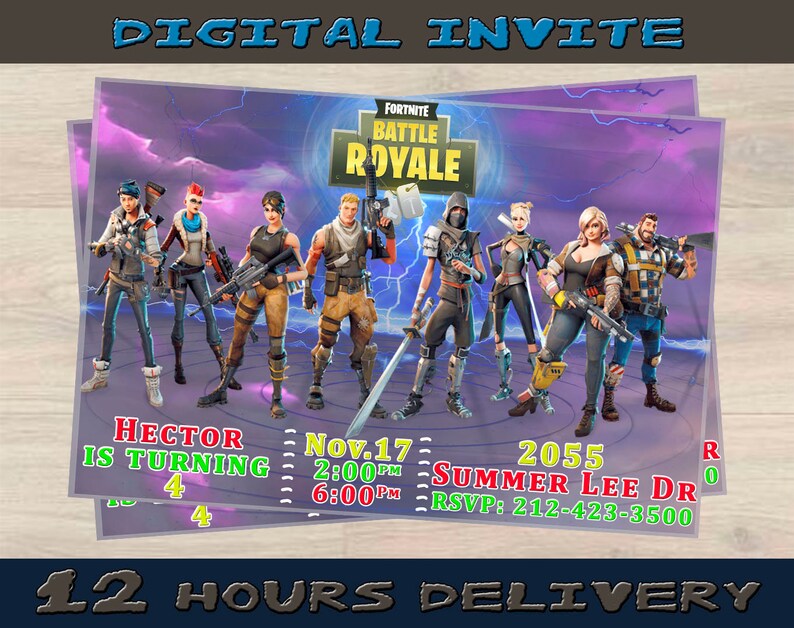 Fortnite Invitation Fortnite Birthday Fortnite Invite Etsy - image 0