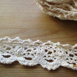 Ansatzspitze, 2,45 m lang, 30 mm breit, hellbeige, 100% Baumwolle