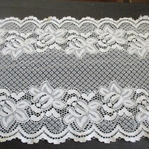 Ribete de encaje elástico de 1 m, blanco, rojo o azul, 14/16/19,5 cm, encaje insertado, encaje de tul, liga, camiseta, encaje de lencería
