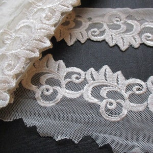 2 m Vintage Tüllspitze,  Ansatzspitze, 5,5 cm, Sommerkleid, Spitze an Unterwäsche, Hochzeit