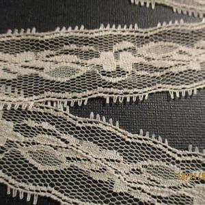 Angebot: 5 m feine beige Spitze, Tüllspitze, Ansatzspitze, 3.5 cm, Haarspitze, Unterwäsche, T-Shirt