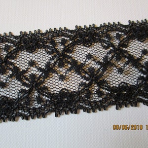 1,5 m Spitze Schwarz, Fadenspitze, Wäschespitze, Nachtgewand, Unterwäsche, Ausschnitt T-Shirt, Synthetik