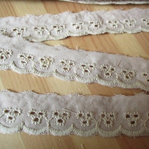 5 m beige oder braune Spitze , 2 cm + Nahtzugabe, Lochspitze, Vintage-Spitze, gute Ware, BW