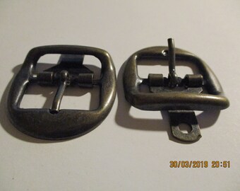 2x Schuhschnalle Altkupfer//Silber 20 mm breit Taschenschnalle Gürtelschnalle
