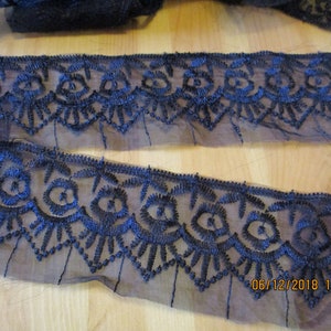 2 m Spitze d'Blau, Tüllspitze, Wäschespitze, Nachtgewand, Unterwäsche, Ausschnitt T-Shirt, Synthetik