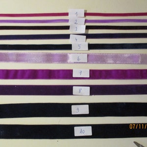 Cinta de terciopelo lila - violeta - variaciones, cada 1x 3 m, 2 m o 1,5 m, 6 mm - 22 mm, bricolaje, trajes típicos, vintage