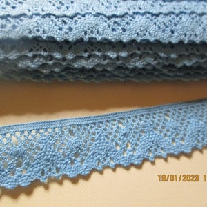 3 m Spitze, helles Petrolblau, Wasserblau, Ansatzspitze , 2 cm, Vintage, Baumwolle, Sommerkleider, Kinderkleider, Dekoration, Puppenkleider