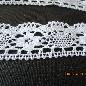 2 m Spitze, weiß-ecru, 3,2 cm, fein, Baumwolle, Vintage
