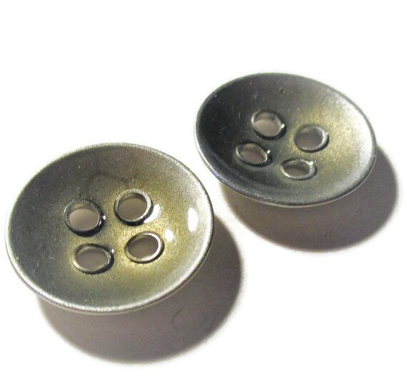 5x Large Metal Button Four hole Button 2.2 Cm Silver. Etsy UK