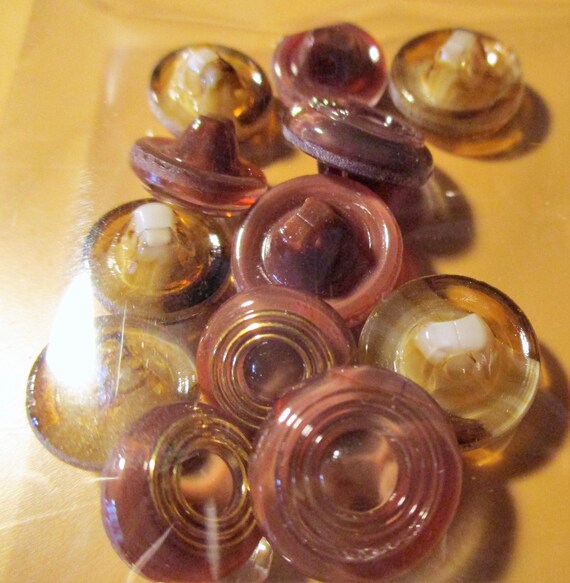 Circular Stone Buttons x 10 1.1cm wide