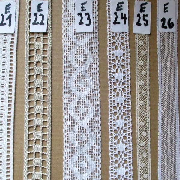 2 m Einsatzspitze, 10 mm - 28 mm, 8 Sorten zur Wahl, Weiß, Hellbeige, Creme, Beige, Insert lace, pizzo da inserire