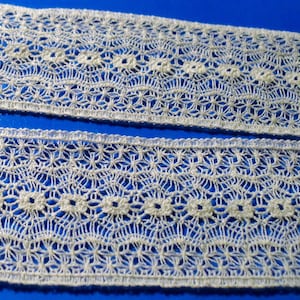 2m hauchzarte, englische Spitze, 2,8 cm, Baumwolltüll, hellbeige