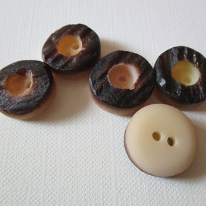 5 x deer horn button, 1.8 cm, button natural material, country house fashion, traditional fashion, jacket button