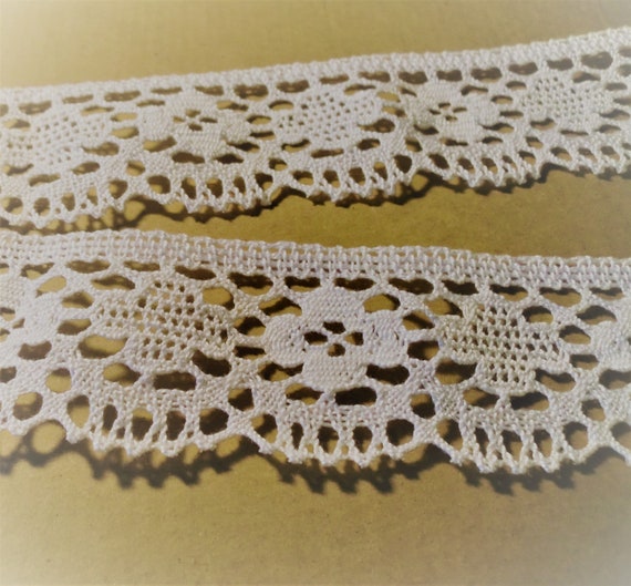 2m x 17mm WHITE 100/% COTTON LACE TRIM