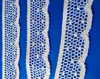 Baumwollspitze Vintagestyle, 3 cm, cremeweiß