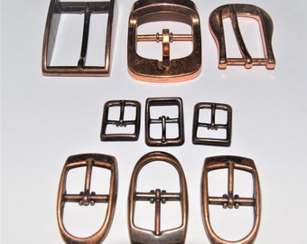 Je 1 (2) Gürtelschnalle Kupfer, Kupferschnallen, verschiedene Größen und Variationen