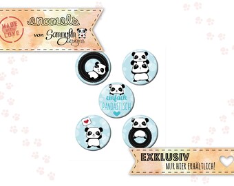 Enamel Sticker "Einfach Pandastisch" Blau