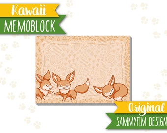 Kawaii Mini-Memoblock "Desert Fox" (DIN A7)