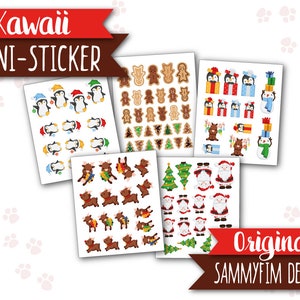 Kawaii Mini-Sticker "Weihnachts-Trubel"