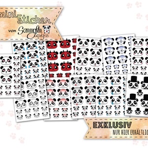 Kawaii Mini-Sticker "Panda Emojis"