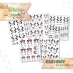 Kawaii mini sticker « Simple pandas table »