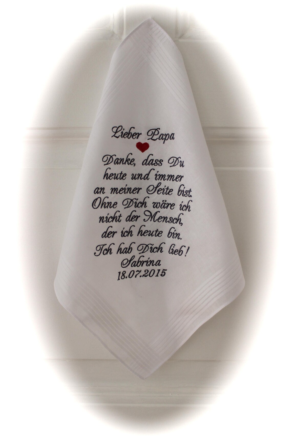 Besticktes Taschentuch zur Hochzeit für den Brautvater oder Etsy
