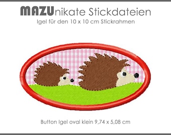 Embroidery file hedgehog - applicaton embroidery frame 10 x 10 cm